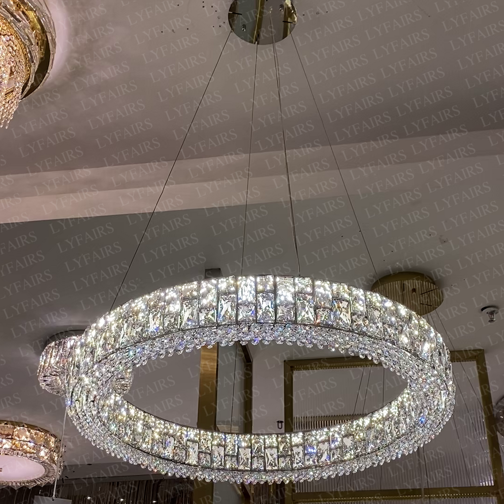 Light Luxury Round / oval Spliced Crystal Chandelier for Living / dining Room / kitchen Island