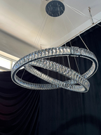 Modern Light Luxury Crystal Belt Ring Pendant Chandelier Suit for Living / dining Room / Bedroom