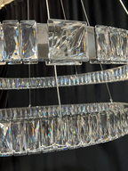 Modern Light Luxury Crystal Belt Ring Pendant Chandelier Suit for Living / dining Room / Bedroom