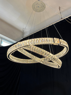 Modern Light Luxury Crystal Belt Ring Pendant Chandelier Suit for Living / dining Room / Bedroom