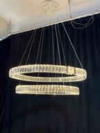 Modern Light Luxury Crystal Belt Ring Pendant Chandelier Suit for Living / dining Room / Bedroom