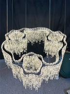 Modern Luxury Irregular Round / oval Crystal Chandelier Set for Bedroom / living Room / dining Room