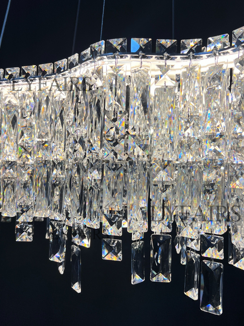 Modern Luxury Irregular Round / oval Crystal Chandelier Set for Bedroom / living Room / dining Room