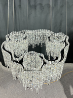 Modern Luxury Irregular Round / oval Crystal Chandelier Set for Bedroom / living Room / dining Room
