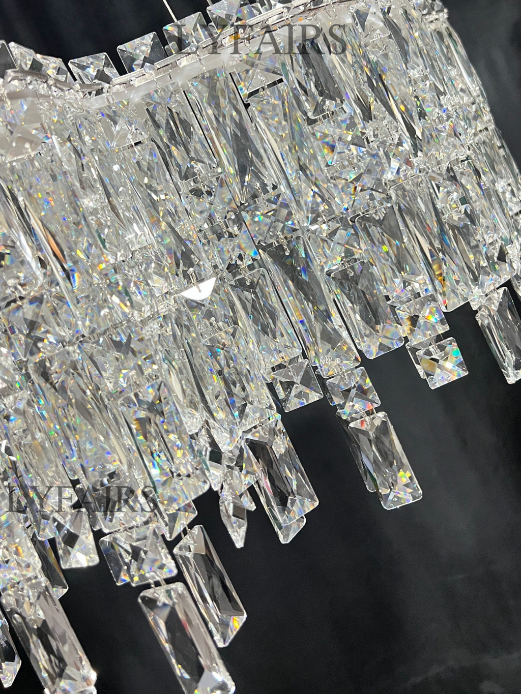 Modern Luxury Irregular Round / oval Crystal Chandelier Set for Bedroom / living Room / dining Room
