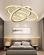 Light Luxury 5 / 6 / 7 Rings Crystal Chandelier for Staircase / foyer / villa