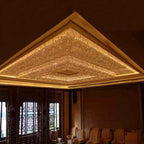 Large Square Golden Crystal Chandelier