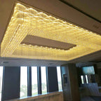 Large Square Golden Crystal Chandelier