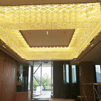 Large Square Golden Crystal Chandelier