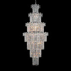 Large Multi-Pieces Crystal Chandelier Stylish Ceiling Light for Foyer Living Room Staircase