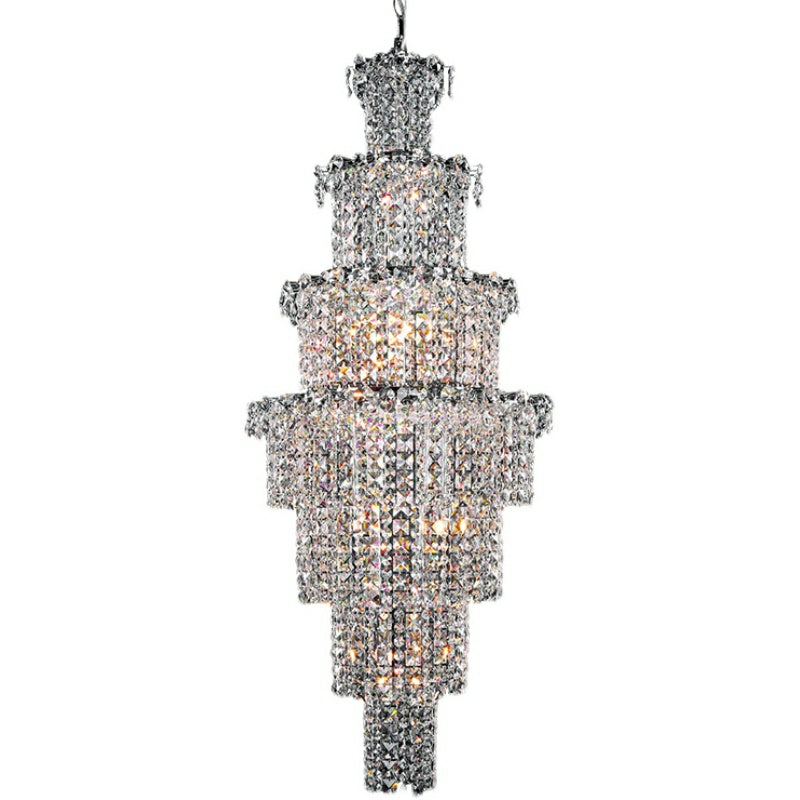 Large Multi-Pieces Crystal Chandelier Stylish Ceiling Light for Foyer Living Room Staircase