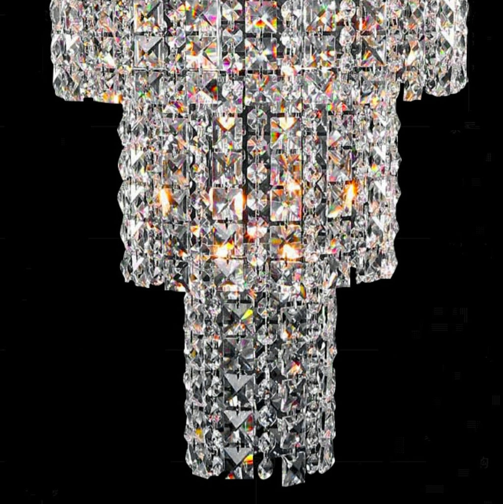 Large Multi-Pieces Crystal Chandelier Stylish Ceiling Light for Foyer Living Room Staircase
