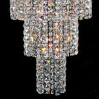 Large Multi-Pieces Crystal Chandelier Stylish Ceiling Light for Foyer Living Room Staircase