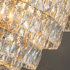 Large Staircase Crystal Chandelier Living Room Ceiling Light for Hotel Entrance in Gold Finish