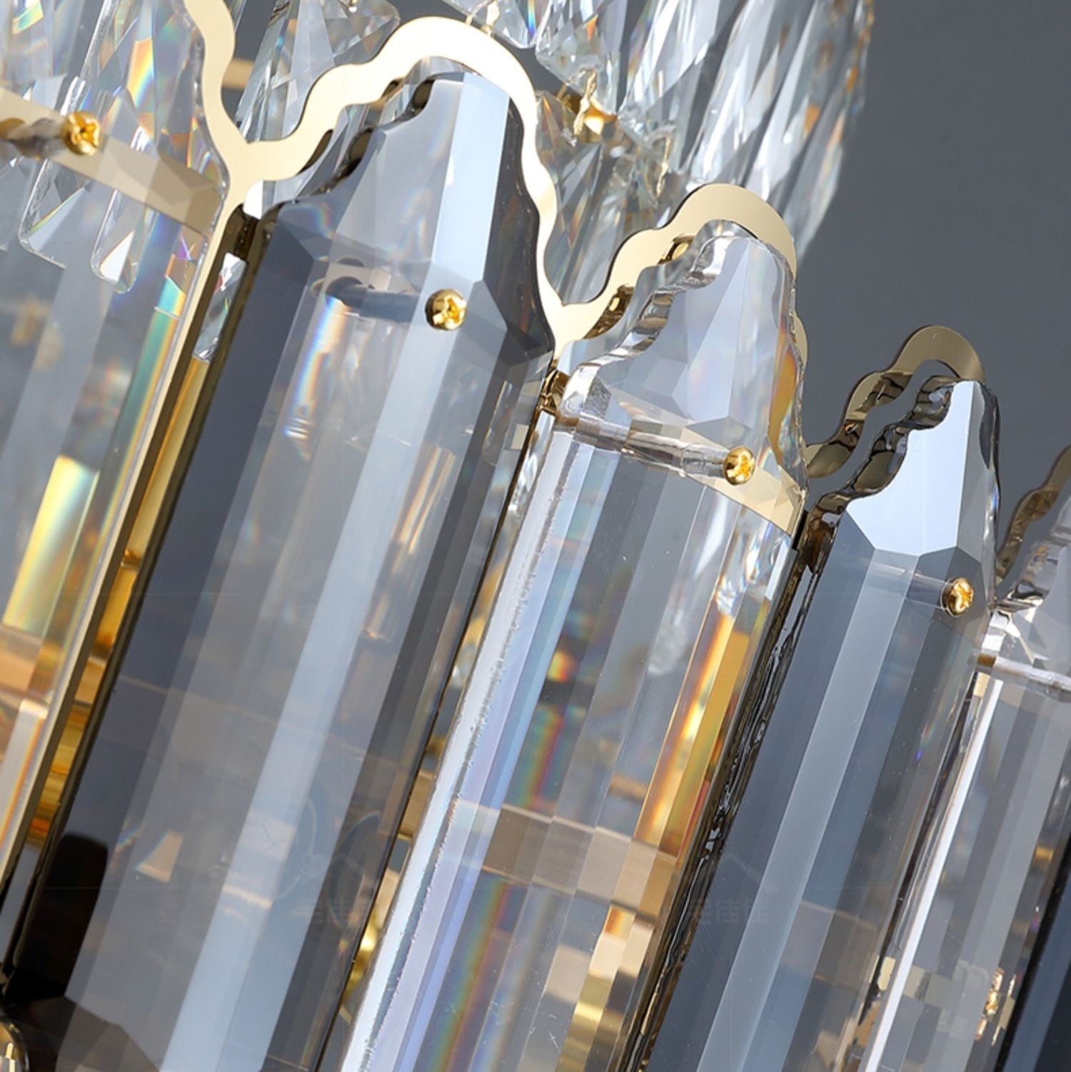 Large Staircase Crystal Chandelier Living Room Ceiling Light for Hotel Entrance in Gold Finish