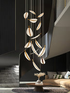 Leaf Crystal Spiral LED Chandelier