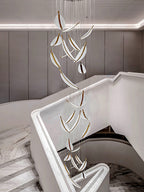Leaf Crystal Spiral LED Chandelier