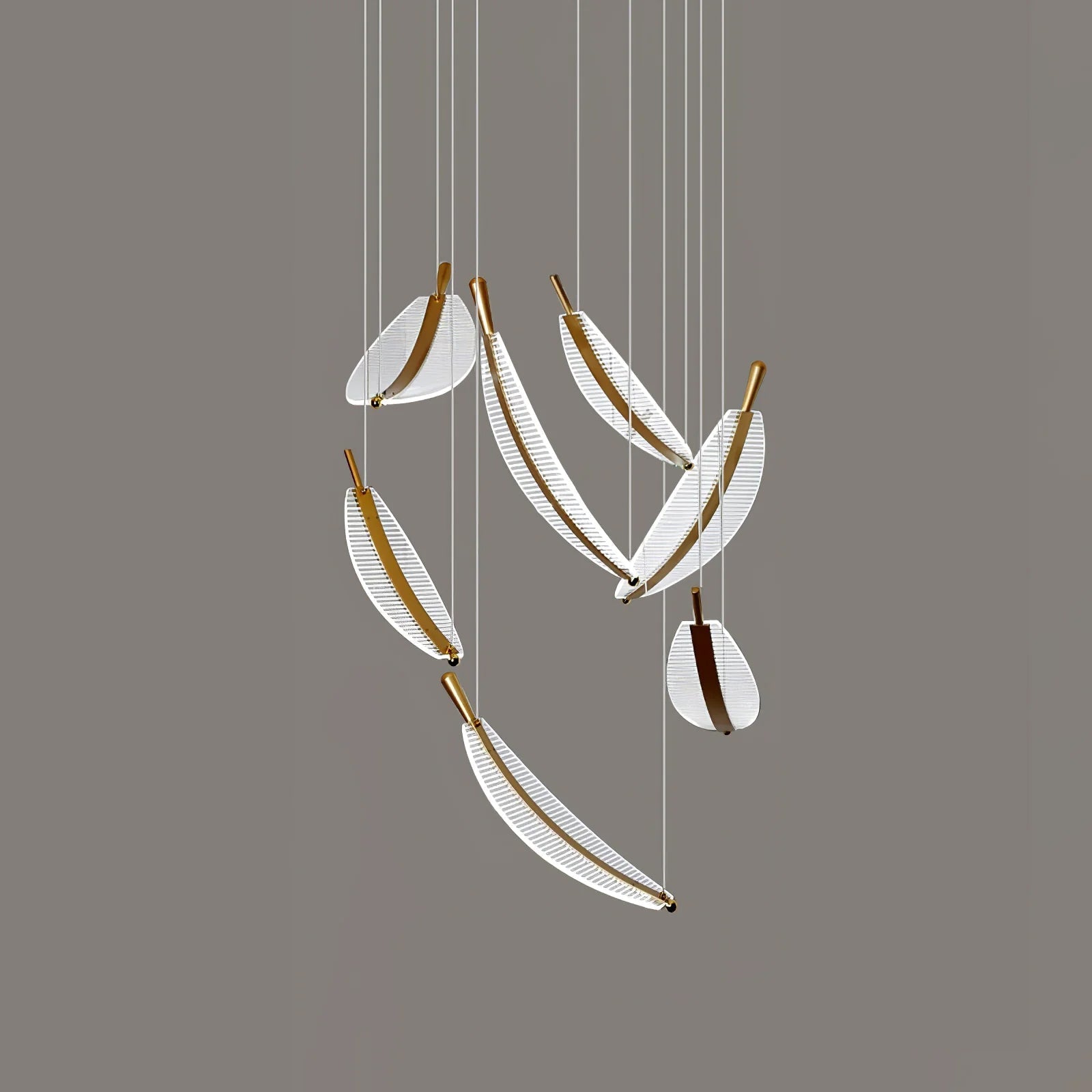 Leaf Crystal Spiral LED Chandelier