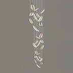 Leaf Crystal Spiral LED Chandelier