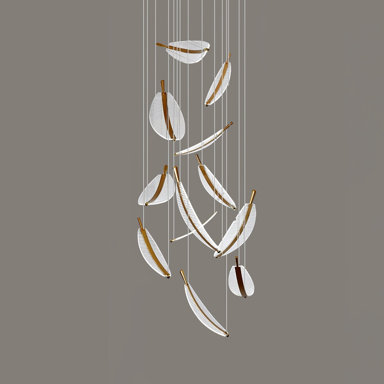 Leaf Crystal Spiral LED Chandelier