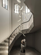 Leaf Crystal Spiral LED Chandelier