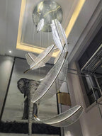 Leaf Crystal Spiral LED Chandelier
