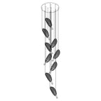 Leaf Crystal Spiral LED Chandelier