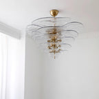 Lotus Leaf Layered Glass Chandelier