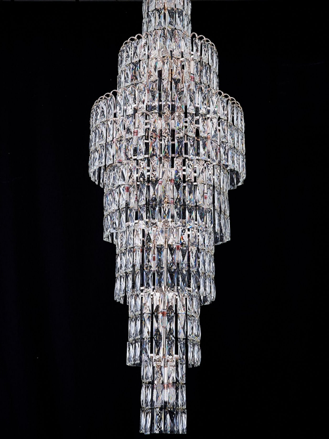 Long Crystal Staircase Chandelier Large Foyer Living Room Entryway Ceiling Light