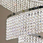 Long Crystal Tassel Rings Chandelier Extra Large Living Room Staircase High Ceiling Lighting