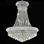 Luxury Empire Foyer K9 Crystal Chandelier Affordable Pendant Ceiling Light in Gold / Chrome Finish