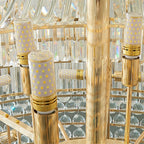 Golden Era Grand Cascade Crystal Chandelier with K9 Clear Crystals and Metal Finish for High Ceilings