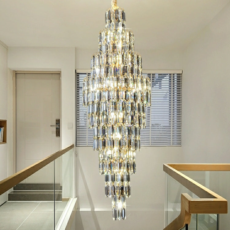 Luxury Large Foyer Staircase K9 Crystal Chandelier Long Ceiling Lighting for Living Room Hall