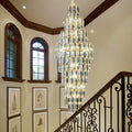 Luxury Large Foyer Staircase K9 Crystal Chandelier Long Ceiling Lighting for Living Room Hall