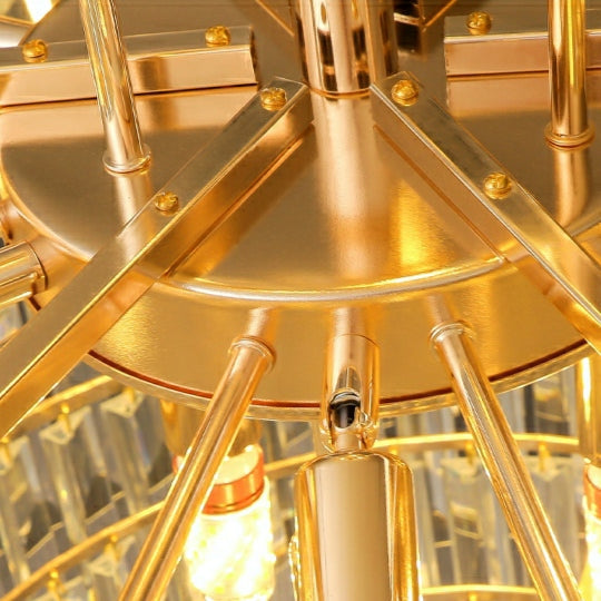 Luxury Hotel Hallway Ceiling Lighting Large Round Crystal Chandelier for Foyer Living Room Staircase