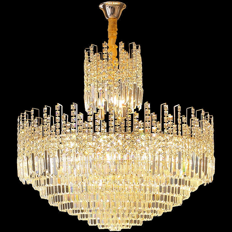 Luxury Hotel Hallway Ceiling Lighting Large Round Crystal Chandelier for Foyer Living Room Staircase