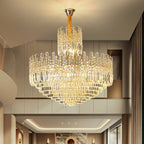 Luxury Hotel Hallway Ceiling Lighting Large Round Crystal Chandelier for Foyer Living Room Staircase