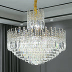 Luxury Hotel Hallway Ceiling Lighting Large Round Crystal Chandelier for Foyer Living Room Staircase