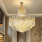 Luxury Hotel Hallway Ceiling Lighting Large Round Crystal Chandelier for Foyer Living Room Staircase