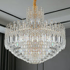 Luxury Hotel Hallway Ceiling Lighting Large Round Crystal Chandelier for Foyer Living Room Staircase