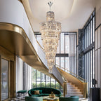 Luxury Large Crystal Chandelier for Hight Ceiling Living Room Long Staircase Light