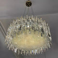 Chrome Silver Stylish Round Crystal Chandelier Modern Ceiling Pendant Light for Living Room / Bedroom