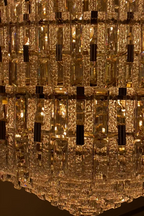 Oversized Multi-Layers Honeycomb Luxury Crystal Chandelier in Gold Finish for Big