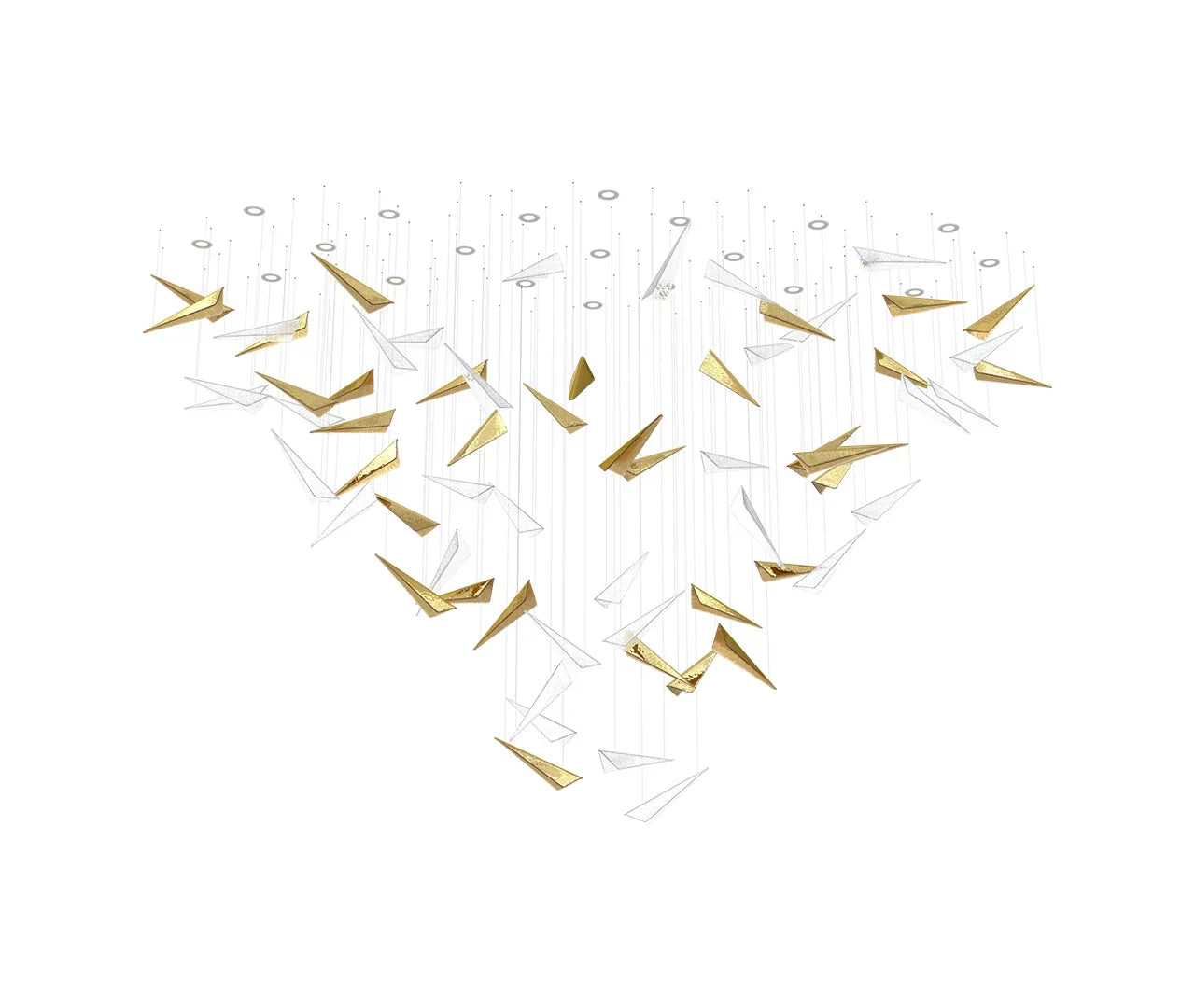 Luxury Icicle Glass and Metal Floating Chandelier with Elegant Finish for Living Room and Villa