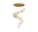 Modern Square Glass Spiral Long Pendant Chandelier