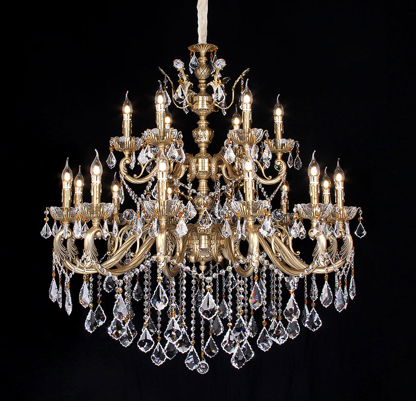 18 Lights Polished Brass Chandelier