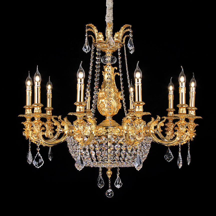 Long Candles French Brass Chandelier