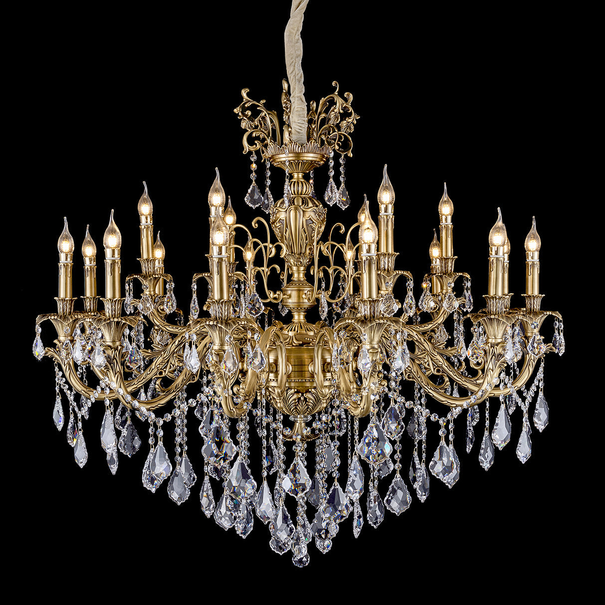 Vintage Solid Brass Chandelier