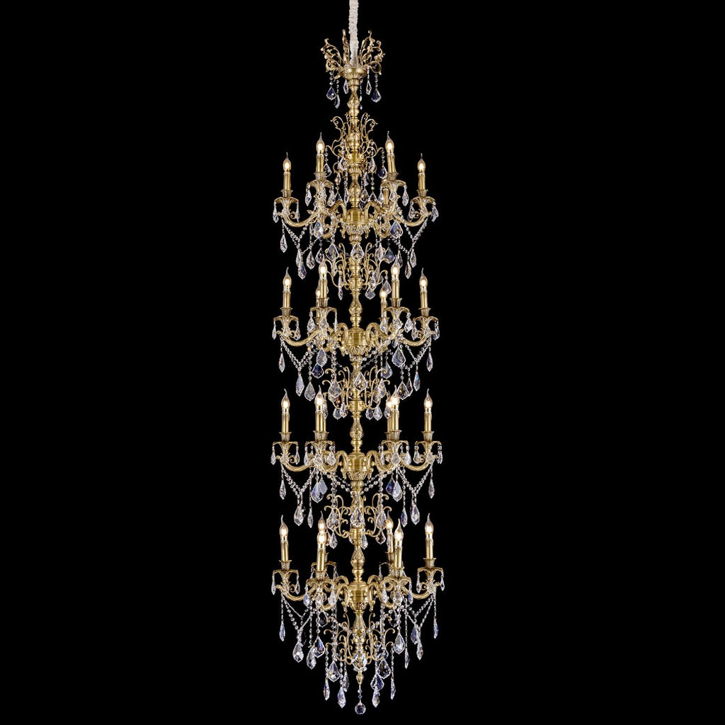 Long Brass Chandelier for Stairwell