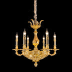 6 Light Brass Chandelier